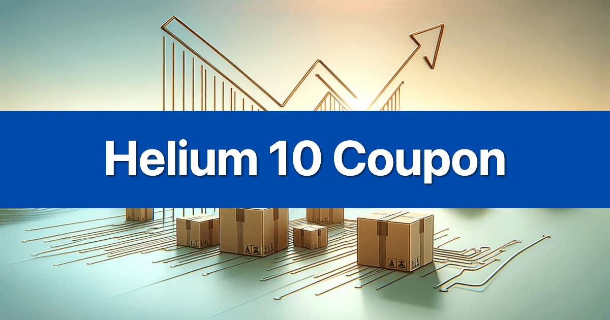 Helium 10 coupon code featured image, showcasing exclusive discounts for Amazon FBA sellers to save on subscriptions.