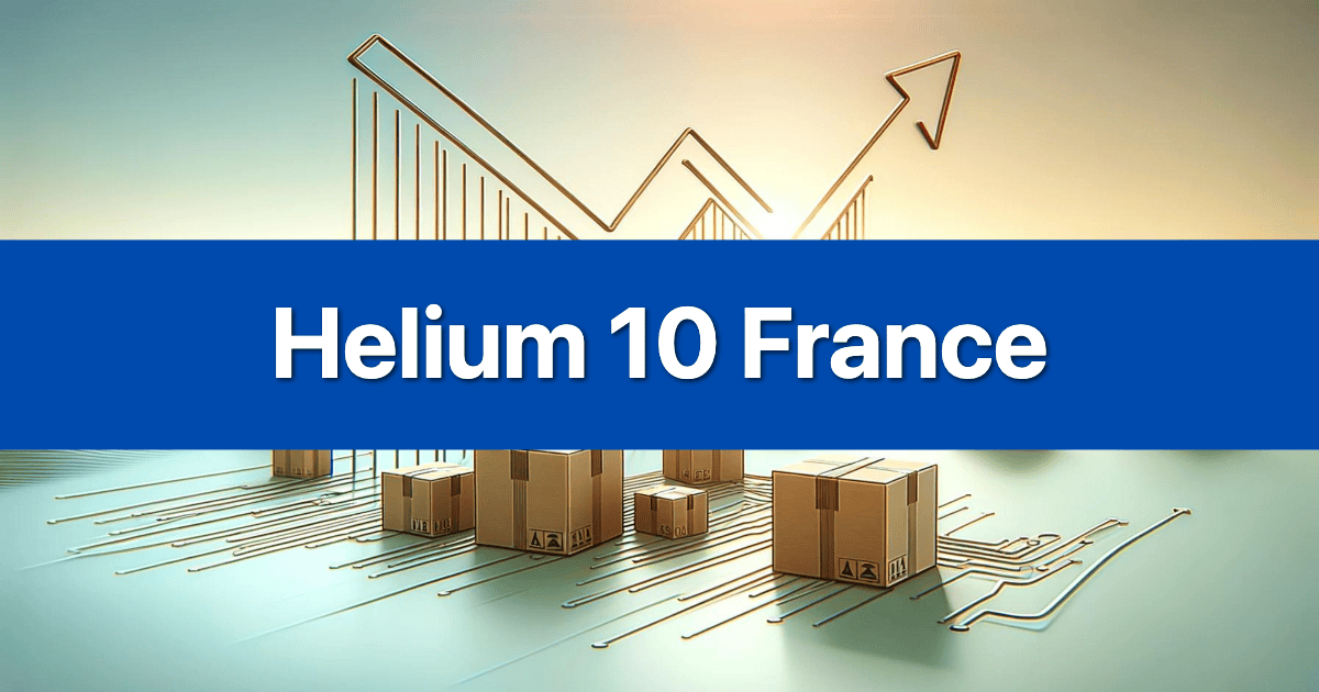 Helium 10 logo with 'France' text, representing its full support for Amazon France sellers and marketplace.