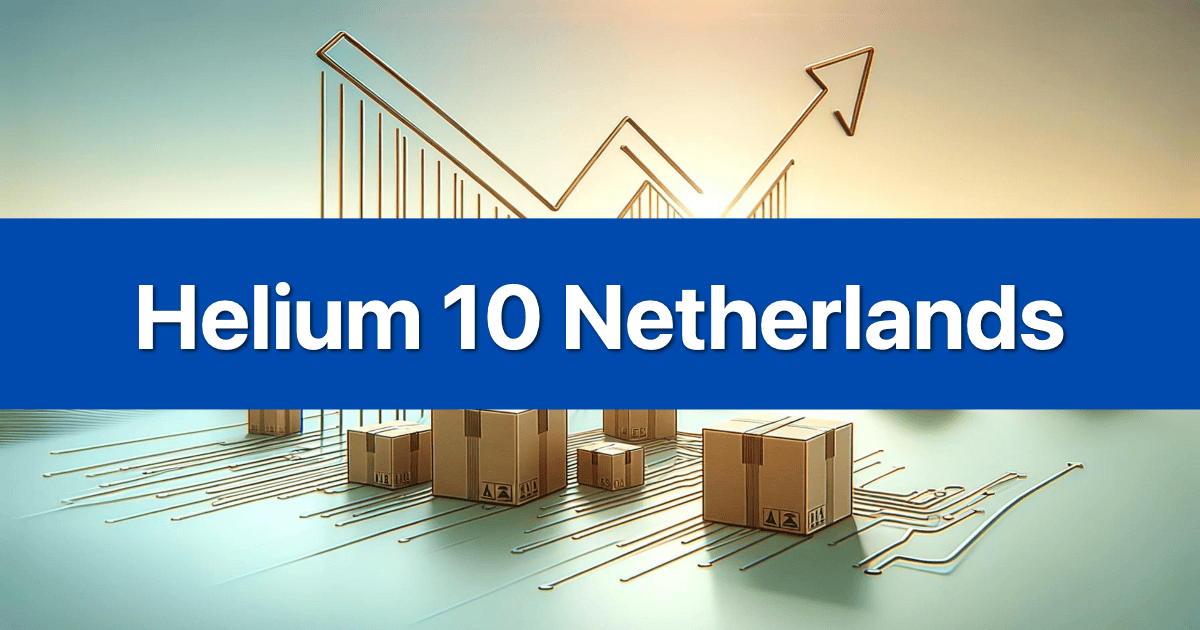 Helium 10 Netherlands branded graphic, illustrating its full compatibility and support for Amazon.nl sellers.
