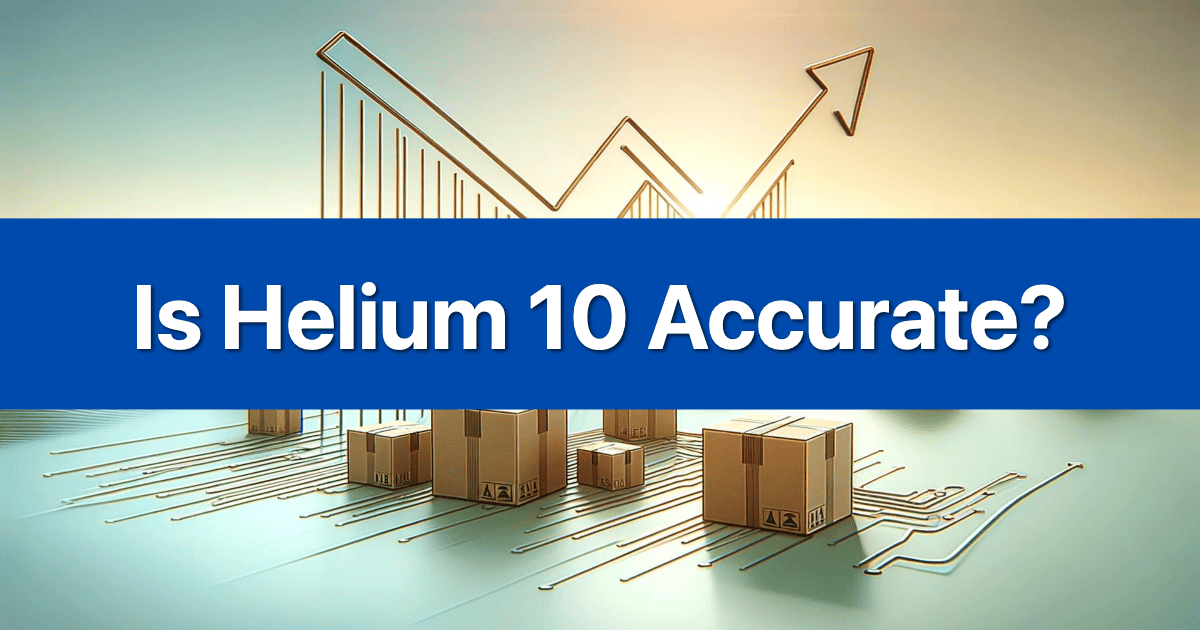 Branded featured image for an article on Helium 10 data accuracy, headlined 'Is Helium 10 Accurate?'